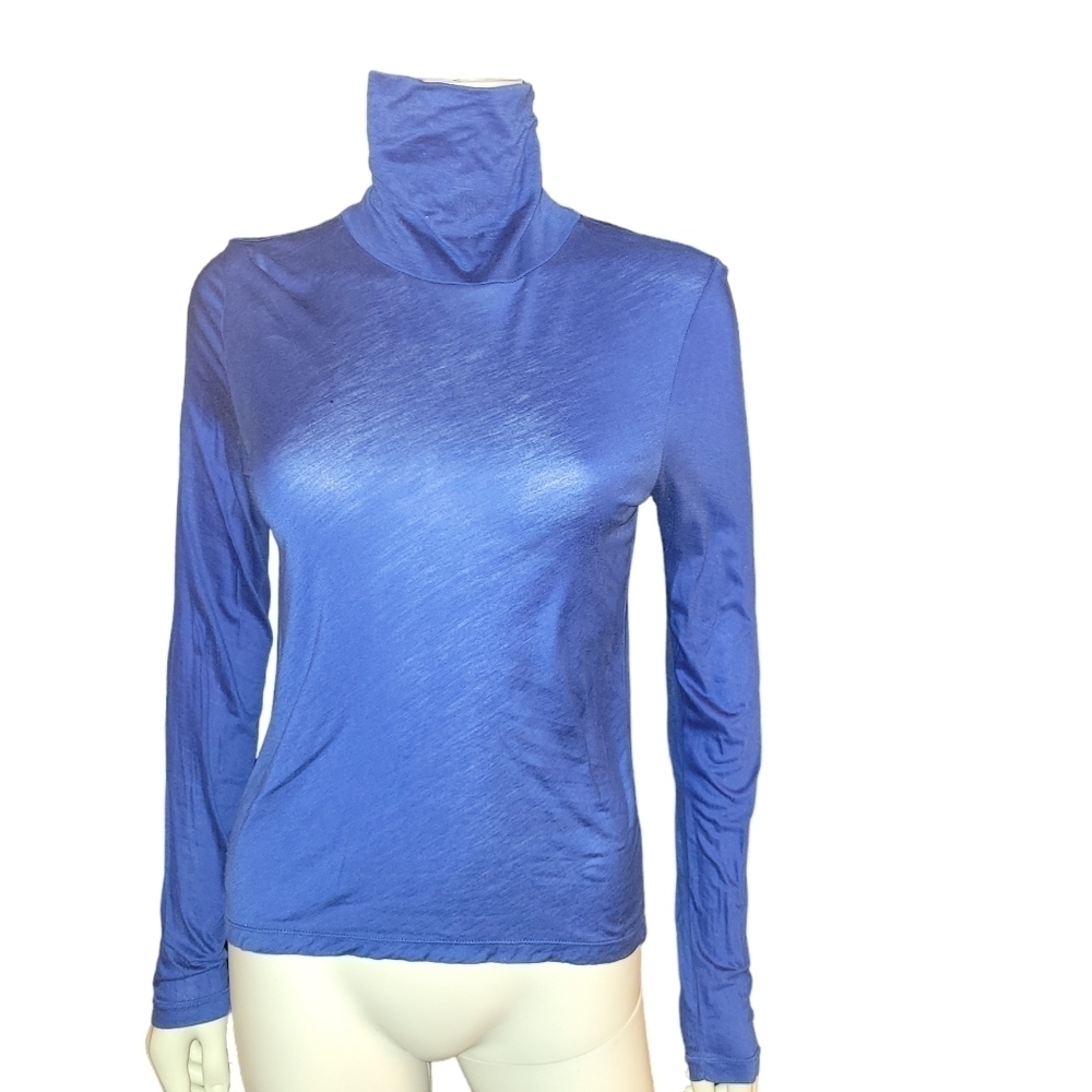 Banana Republic Turtleneck Sheer Blue M - Picture 1 of 2
